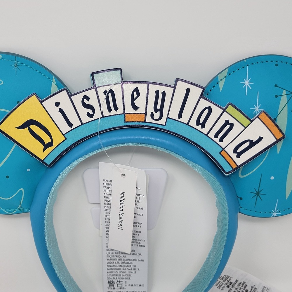 NWT Disney Parks Disneyland Retro Marquee Sign Blue Mickey Ears Headband 2023 - Picture 2 of 12